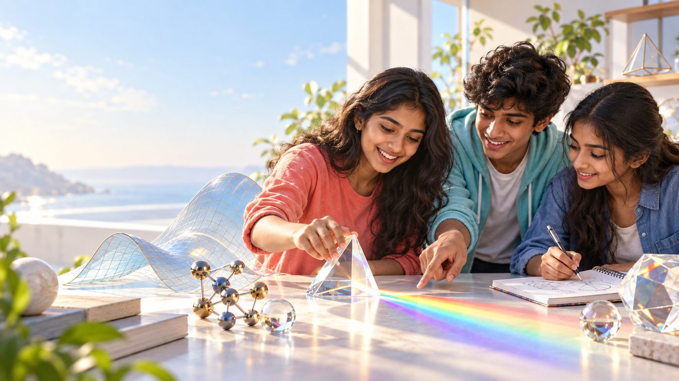 Students exploring Physics and Mathematics concepts together